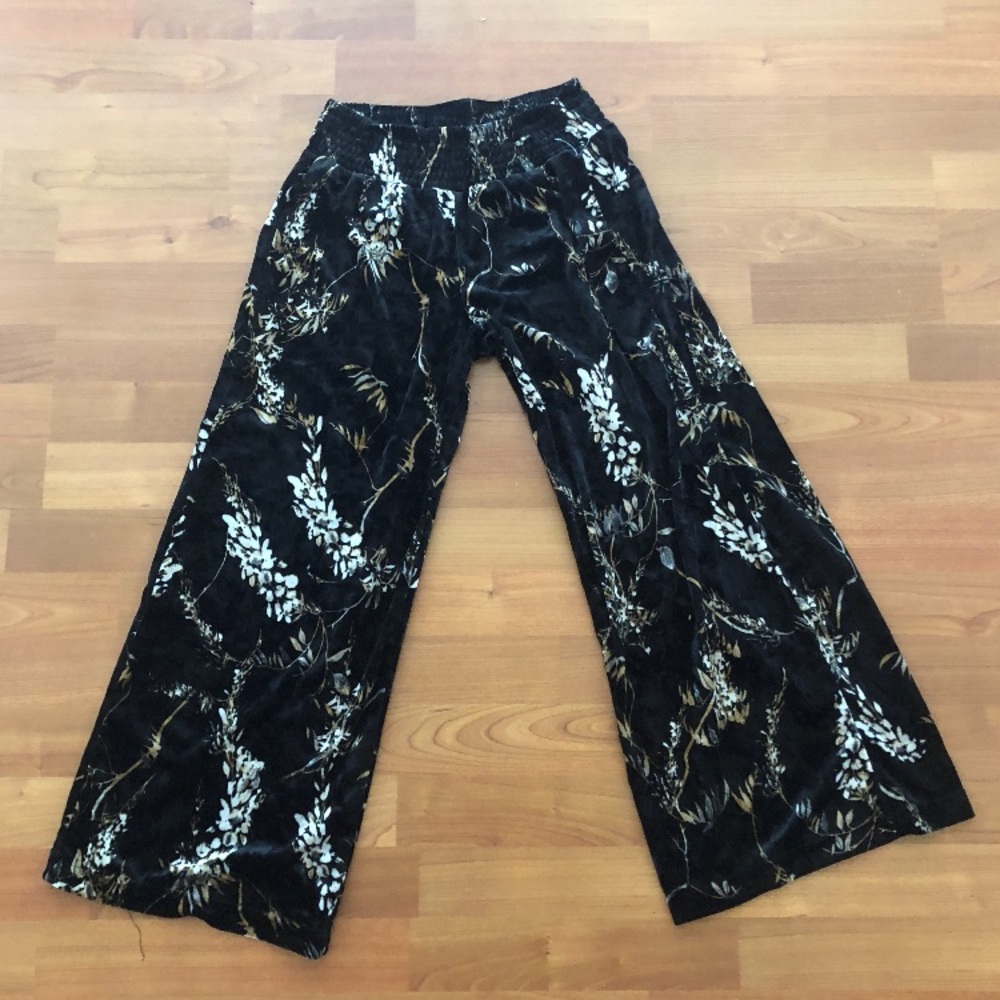 velvet floral lounge pants